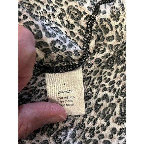 Mi Ami Tank Top Womens Small Black White Leopard Print Lace Cami Shirt - Picture 6 of 7